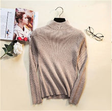 Load image into Gallery viewer, 2019 Autumn Winter Women Pullovers Sweater Knitted Elasticity Casual Jumper Fashion Slim Turtleneck Warm Female Sweaters